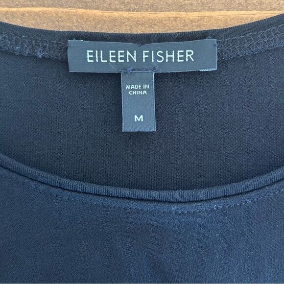 Eileen Fisher 100% Silk Black Slip Dress Medium - Picture 8 of 8